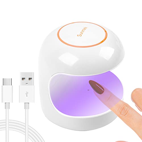 ANGNYA Mini Secador de uñas portátil para esmalte de gel, Mini Lámpara de Secado Rápido USB, Lámpara de uñas LED UV, para Niñas y Mujeres, para el Hogar y el Salón de Manicura (Blanco) …