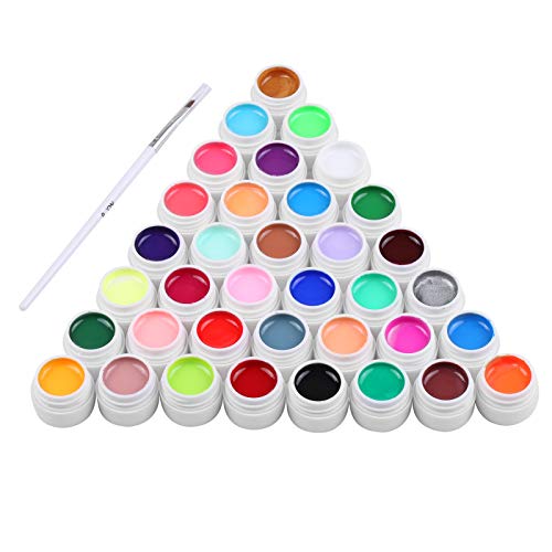 8ML *36 colores Esmalte de Uñas en Gel UV Gel Nail Art Builder Gel de Extensión Sólido con Cepillo de uñas