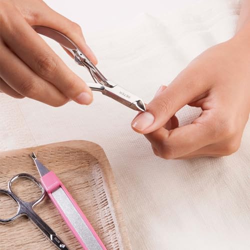 Beter – Alicates de manicura profesionales para cutículas, elimina pieles de las uñas de las manos con precisión, acero inoxidable